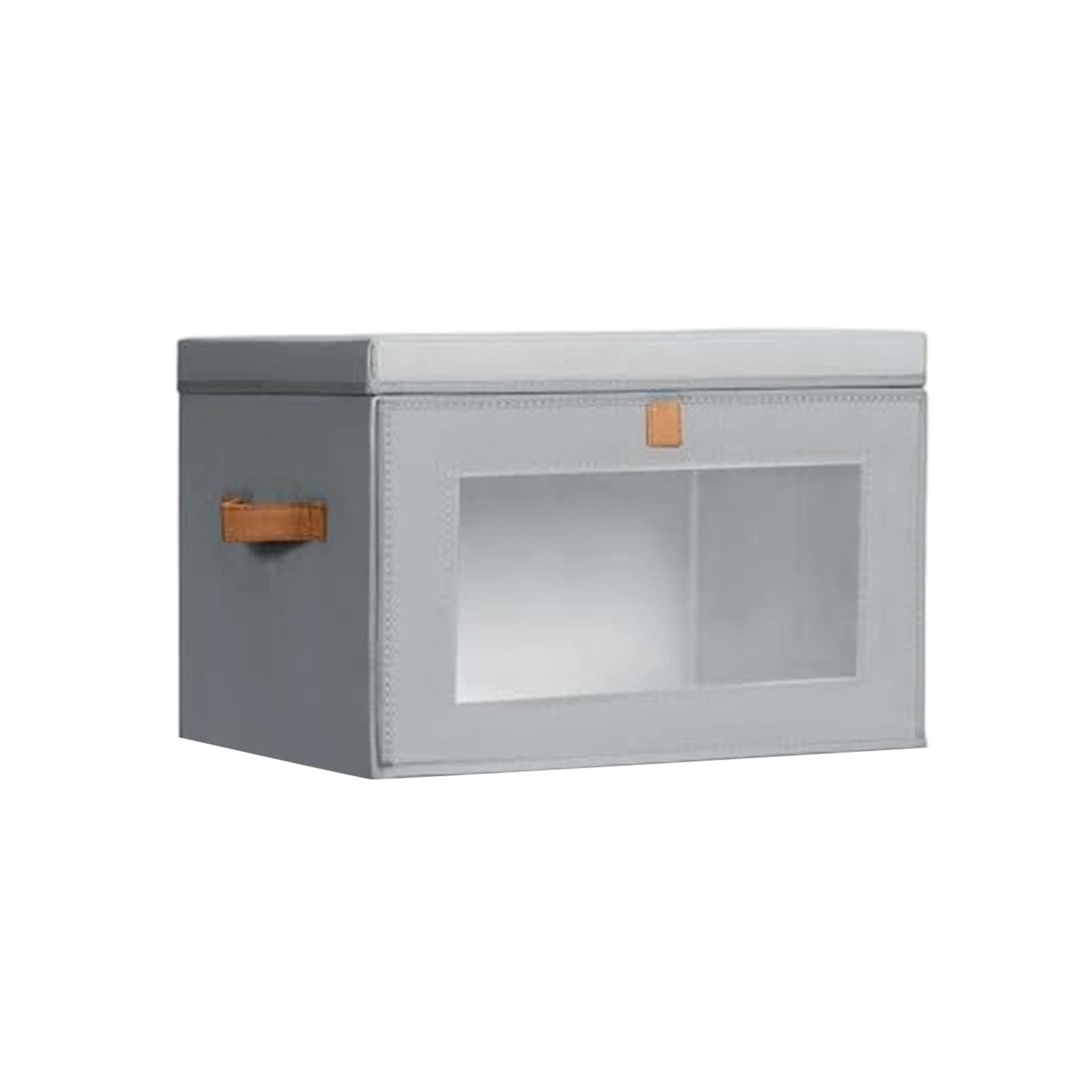 

Folding Storage Box With Lid Visible Wardrobe Storage Clothes Storage Box Large Capacity Household Toys Miscellaneous Goods Storage Box One Size