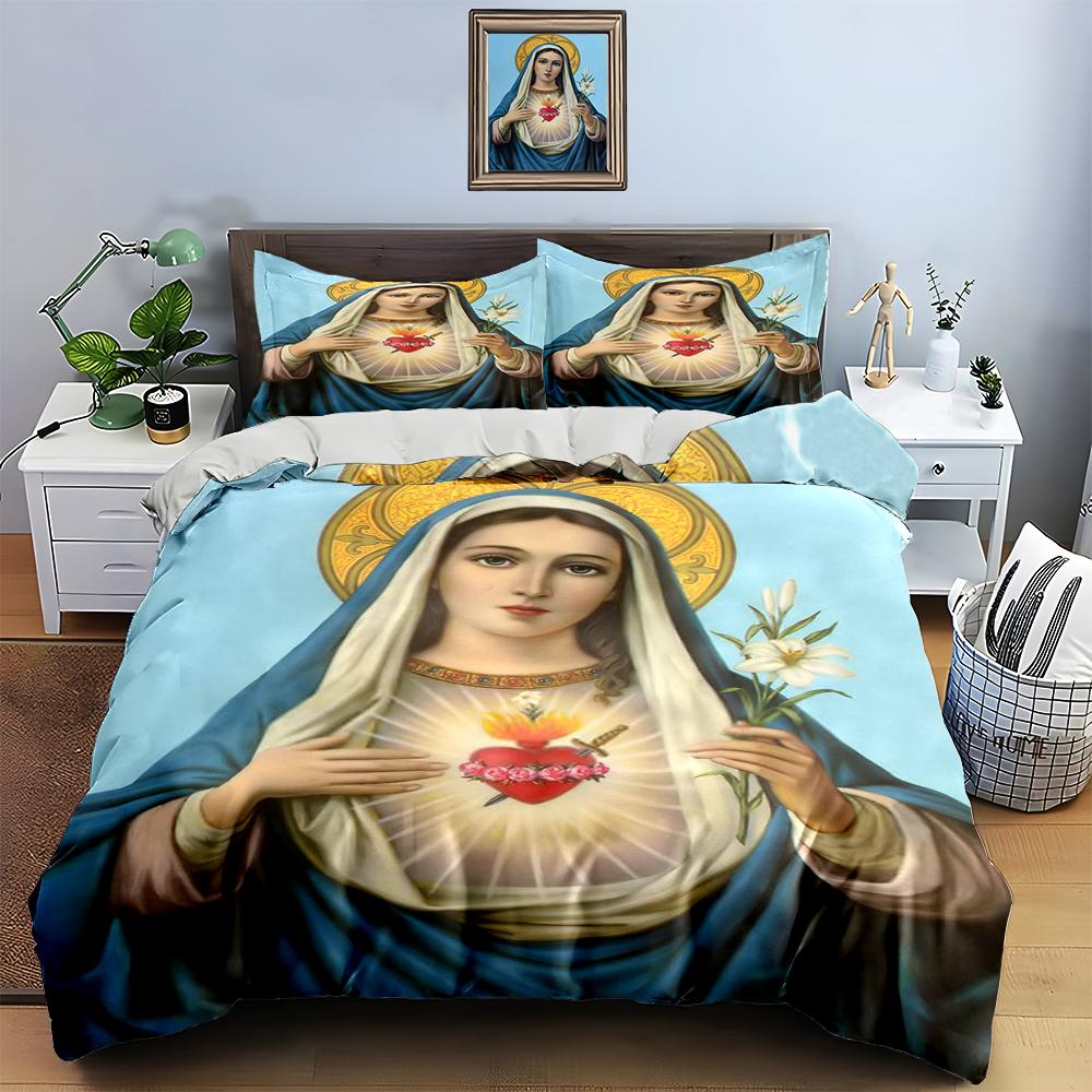 "Religious icon imagery" Bedding Duvet cover sets Duvet covers Pillowcases gifts (1 * Duvet Cover 2 * Pillowcases, without duvet insert)
