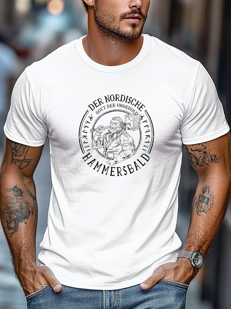 Unisexs TShirt Simple and Stylish Clean and Minimalist Unisexs DER NORDISCHE HAMMERSBALD Print Unisexs Tshirts for Summer Unisex