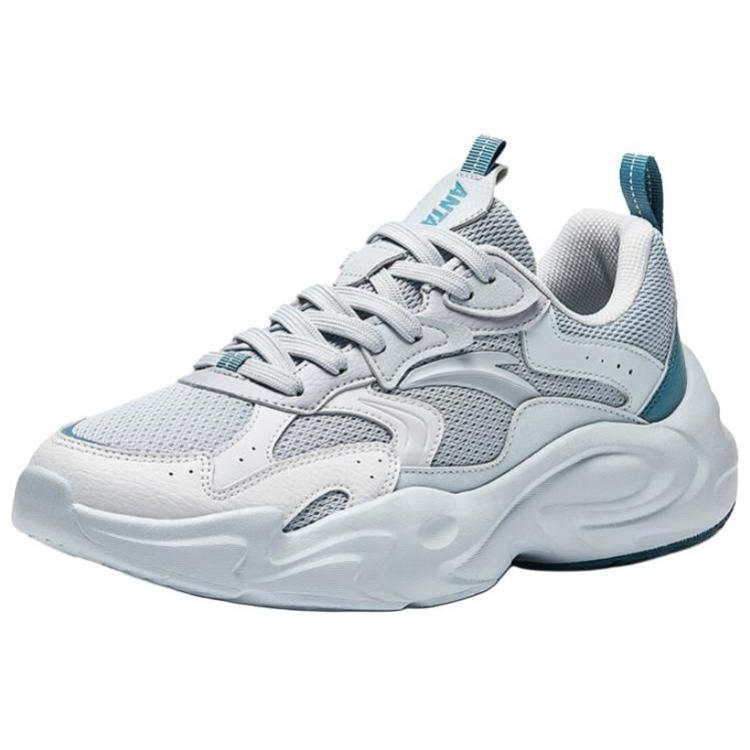 Anta Comfortable Trendy Shock Absorbing Non-Slip Wear-Resistant Low-Top Casual Shoes Men sneaker Gray Blue 912448810-3