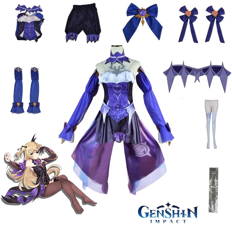 

Genshin Impact Fischl Cosplay Costume Halloween Carnival Suit Outfit Dress Fancy XS