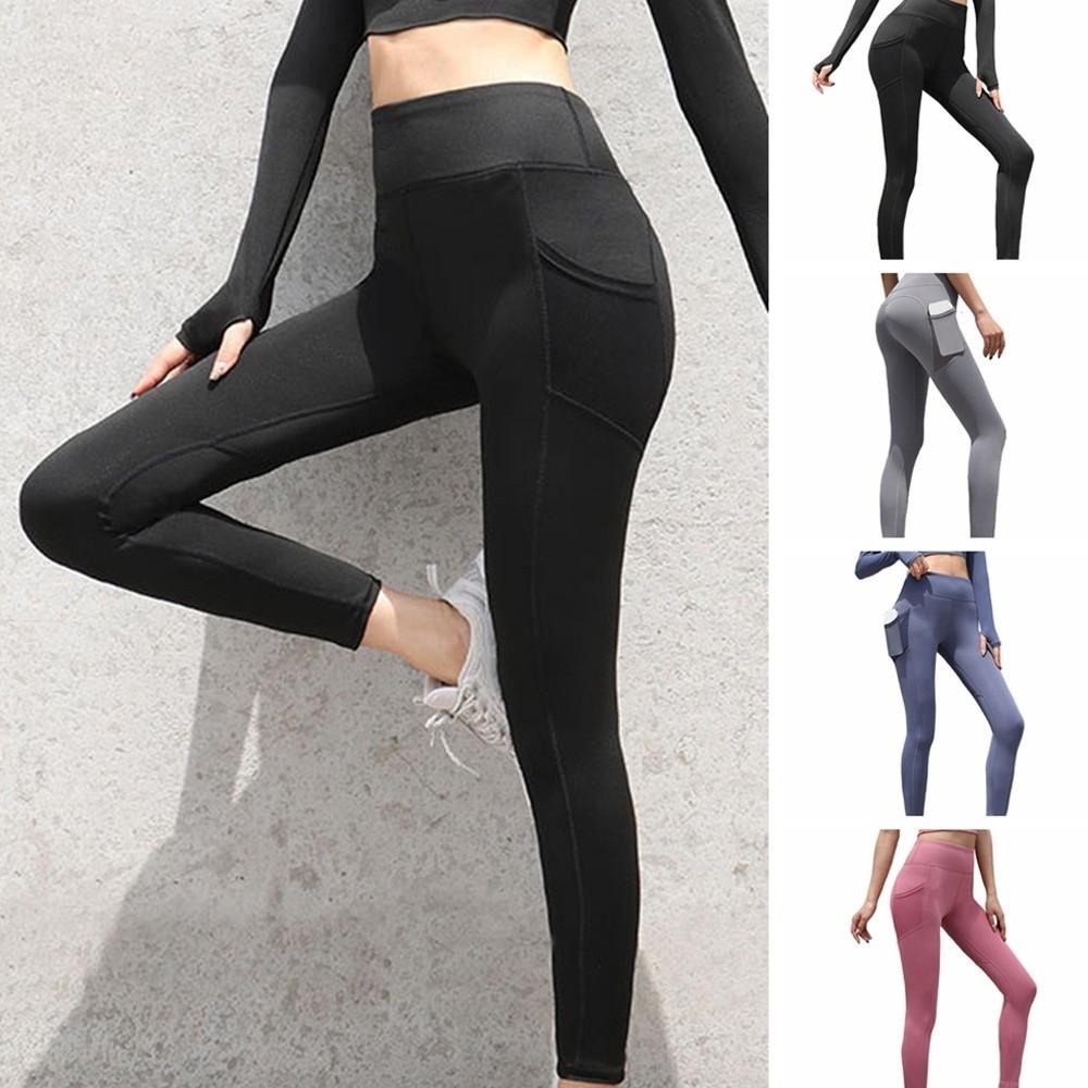 Mesh Pocket Yoga Pants High Waist Sports Pants Leggings Fitness Pants Exercise