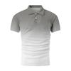 Gradient Color Summer Short Sleeved Lapel Button Men's Casual Top