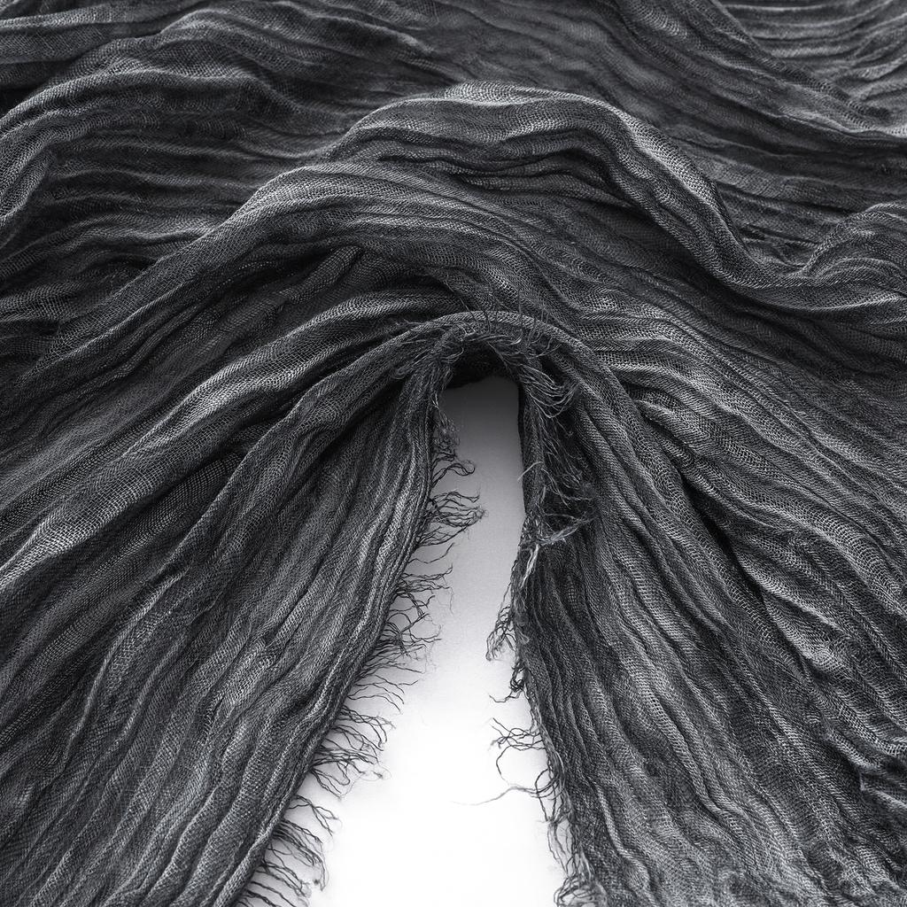 Fashion Crinkle Cotton Linen Scarf For Men Women Autumn Winter Warm Neckerchief Black Soft Shawls Wraps Male Accessories Scarves