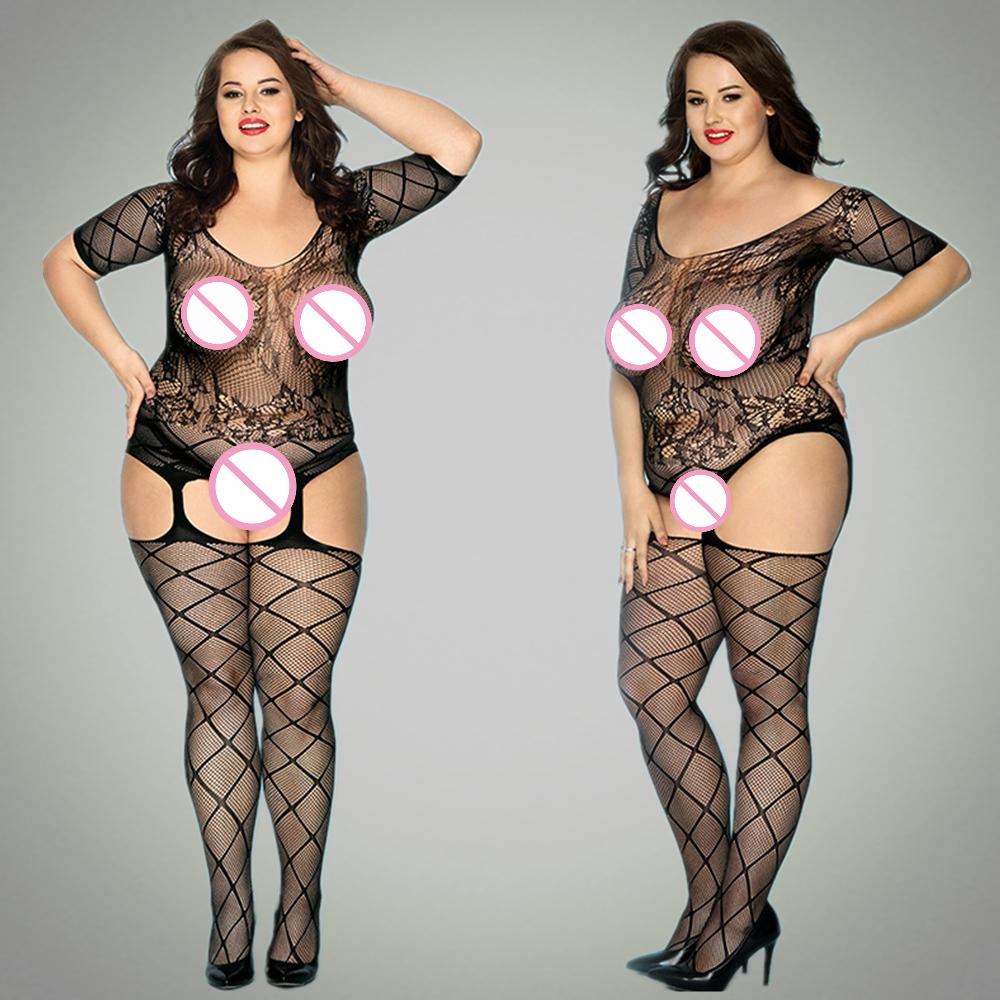 Black Sexy Bodystockings Women Fishnet Bodysuits Open Crotch Catsuits Mesh Tights Lingerie Fashion Costumes Underwear Hollow Set