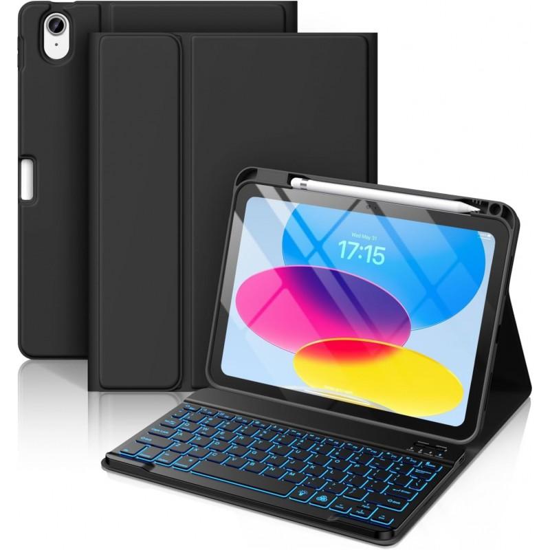Wireless Bluetooth Keyboard Case With Backlit Keys Stylus Slot IPad 10th Gen 10.2 Inch Air 4/5/6/7 Pro 11