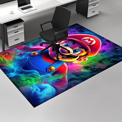 1pc Super Mario Office Carpet Non Slip Rug with Anime Cartoon Design for Festive Gifts, Suitable for Home Decor, Living Room, Bedroom, Gaming