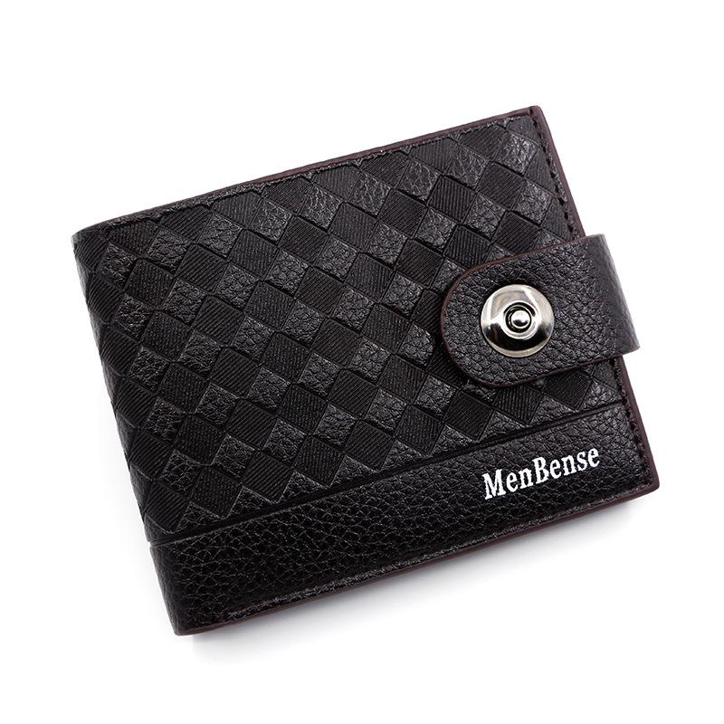 

Men s Embossed Leather Wallet with Magnetic Buckle and Coin Pocket