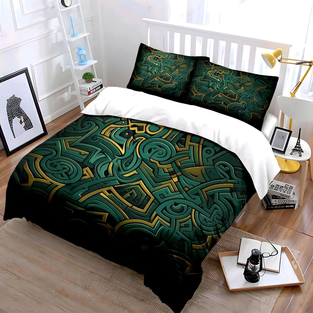 Abstract Pattern Decorative Set Bedding Set with 1 Duvet Cover 2 Pillowcases Single Double King Queen, Gift