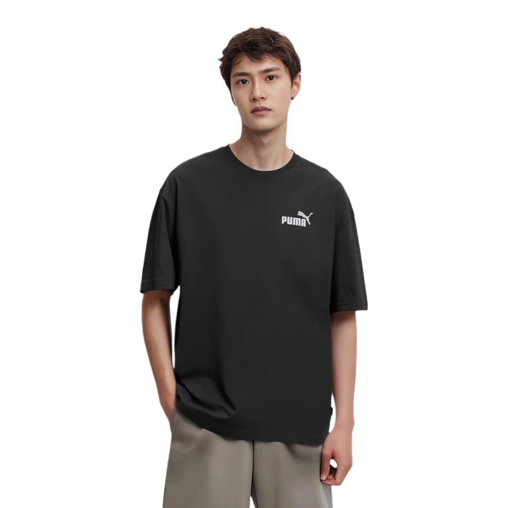Puma Ess+ Ležérní tričko s potiskem loga Pánské topy Černá 849529-01