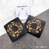 Bohemian wood earrings women's personality exaggerated print flower stud earrings vacation versatile temperament earrings