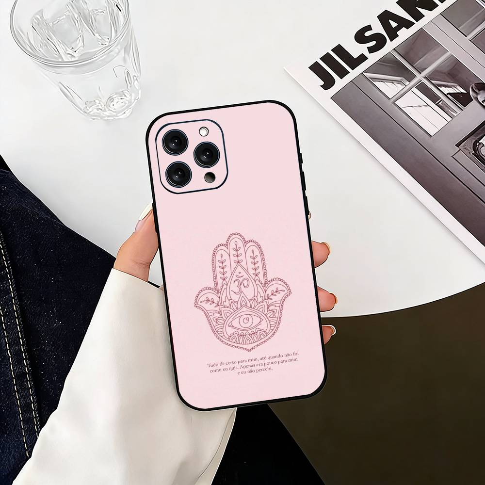 H-Hamsa H-Hand-D  Phone Case For iPhone 17, 16,15,14,13,12,11 Plus,Pro Max, Others Soft Black Cover