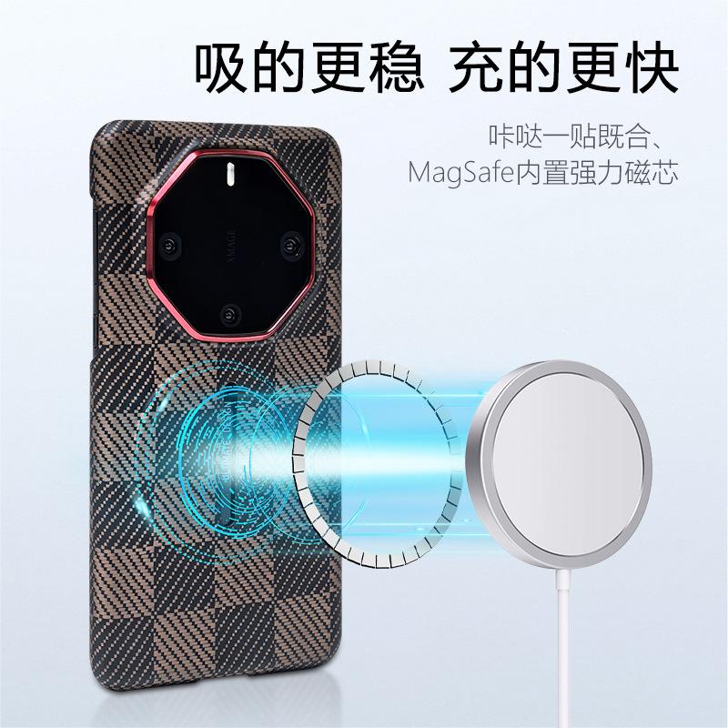 Applicable to Huawei mate60 RS Kevlar Magnetic Mobile Phone Case Aramid Fiber High-grade Hard Case 60RS Protective Case