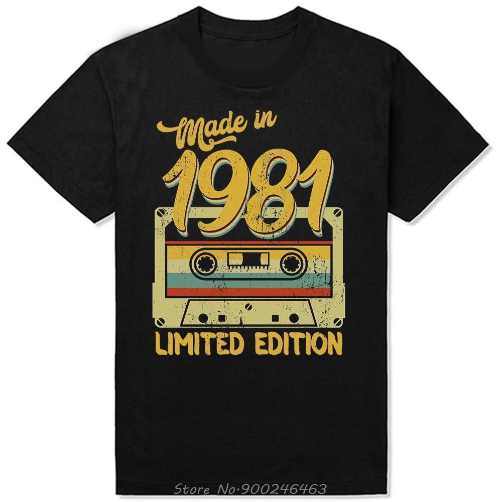 Vtipné Vintage Retro 1981 Limitovaná Edice Klasické Tričko Letní Grafické Bavlněné Streetwearové Trička Narozeninové Dárky Tričko Pánské Tričko