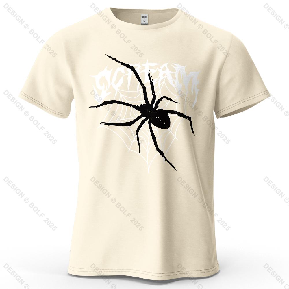 

Black Spider Cool Printed Men s T-Shirt 100% Cotton Oversized Mysterious Graphic Tees for Women Tops Tees Streetwear 4XL
