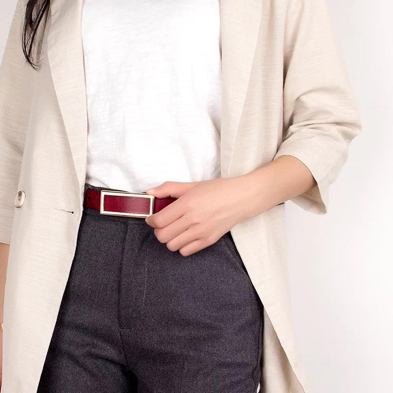 Bälten, äkta nötskinn, Enkelt mode för damer, professionella bälten för kvinnor, koreanska formell klänning, dekorativa kostymbyxor, bälten