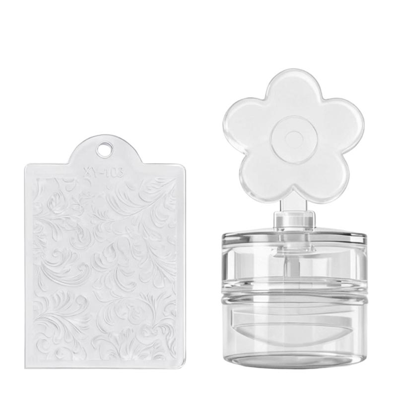 

Transparency French Manicure Stamp Kit Washable Silicone Pad For Floral Nail Art Transfer And Reuse small