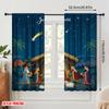 2pcs 2D flat printing Curtains Nativity Scene Joy World Fabric Without Electricity 0 Use for Bedroom Office Living Room Home