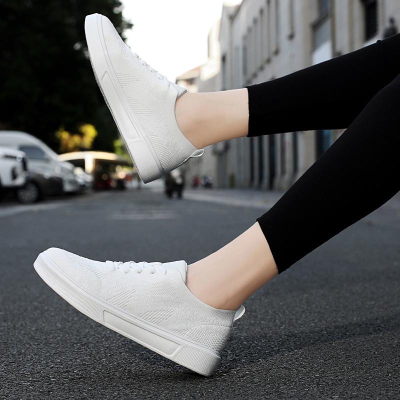 TUINANLE Pantofi Plati Femei Alb Alergare Mers pe jos Rezistenta la uzura Pantofi barbati