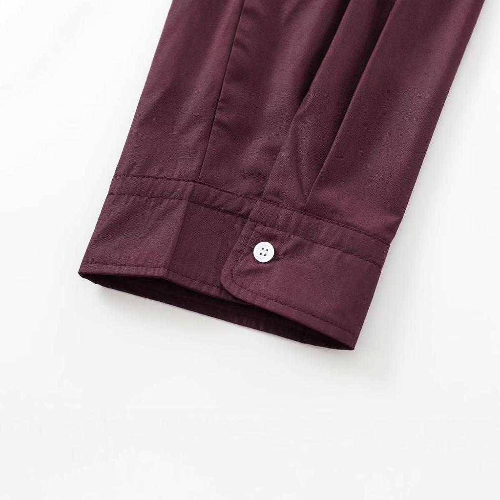 European & American French Commuter Style Pleated Loose Shirt