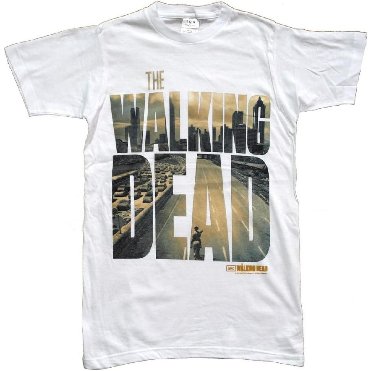 

Мужская футболка с логотипом The Walking Dead, приталенная, белая, размер M S белый