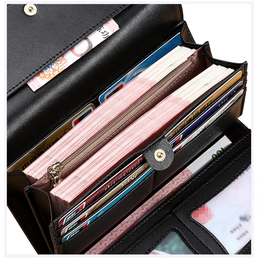 Δερμάτινο γυναικείο πορτοφόλι Νέο πορτοφόλι Γυναικείο μακρύ μεγάλης χωρητικότητας Τσάντα συμπλέκτη θέσης πολλαπλών καρτών Δερμάτινο πορτοφόλι Τσάντα κινητού τηλεφώνου