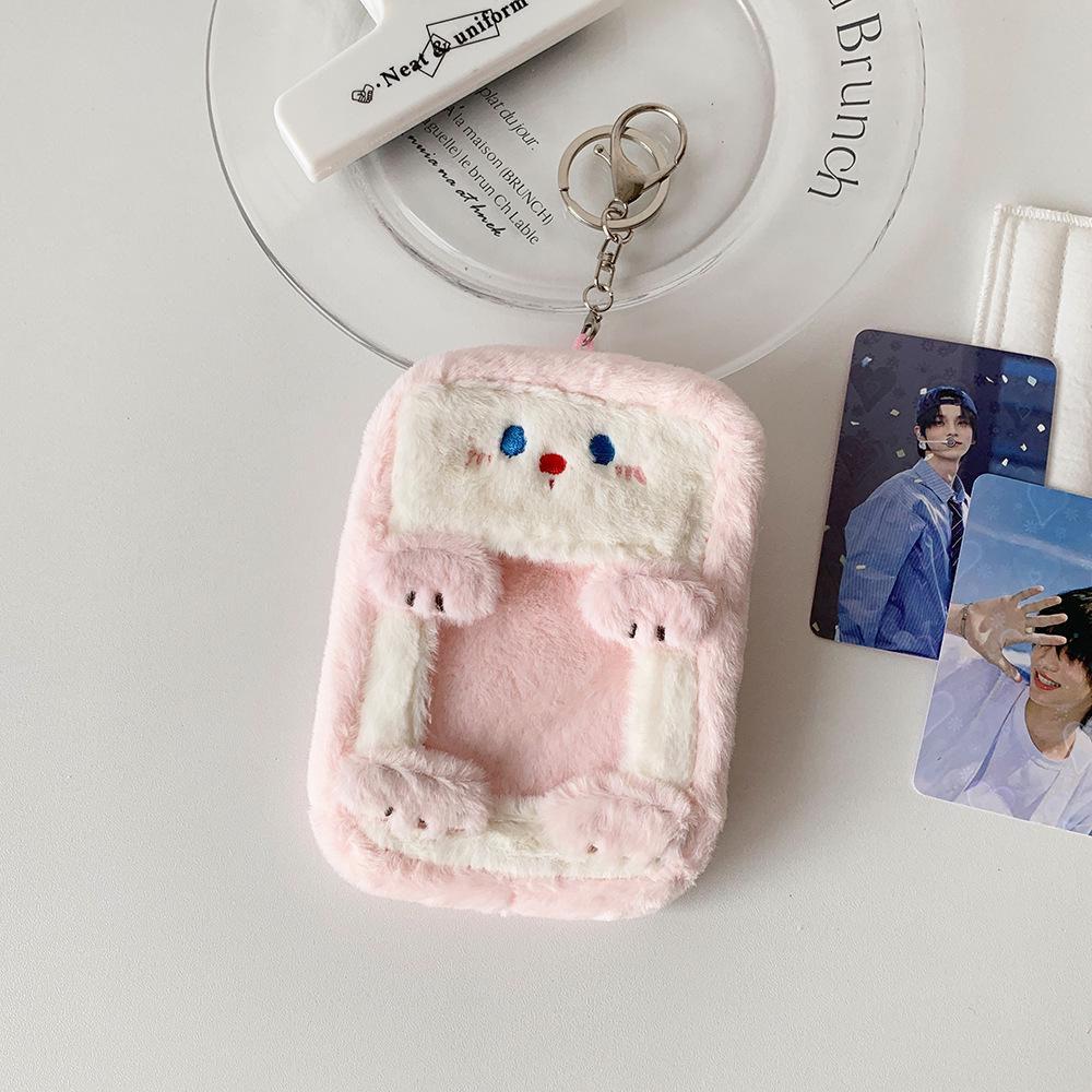 Star Idol Cute Animal Plush Card Holder - 3" Polaroid Display & Protective Sleeve Ornament