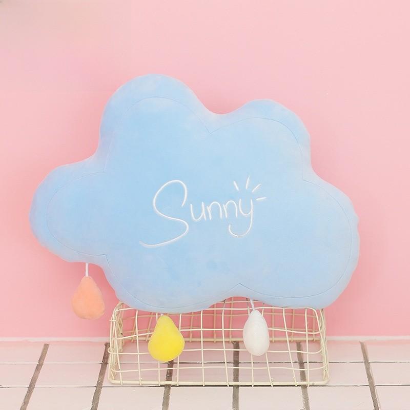 Nordisches Regenbogen-Wolken-Stern-Plüschkissen für Mädchenzimmer-Dekoration