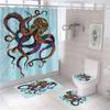 Tende da doccia serie Octopus calde Tenda da bagno con ganci Decor Impermeabile 3d Bagno 180 * 180 cm Tenda da doccia personalità creativa 4 pezzi