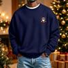 Men's Long Sleeve Neck Sweatshirt with Christmas Print, Holiday Pullover Top