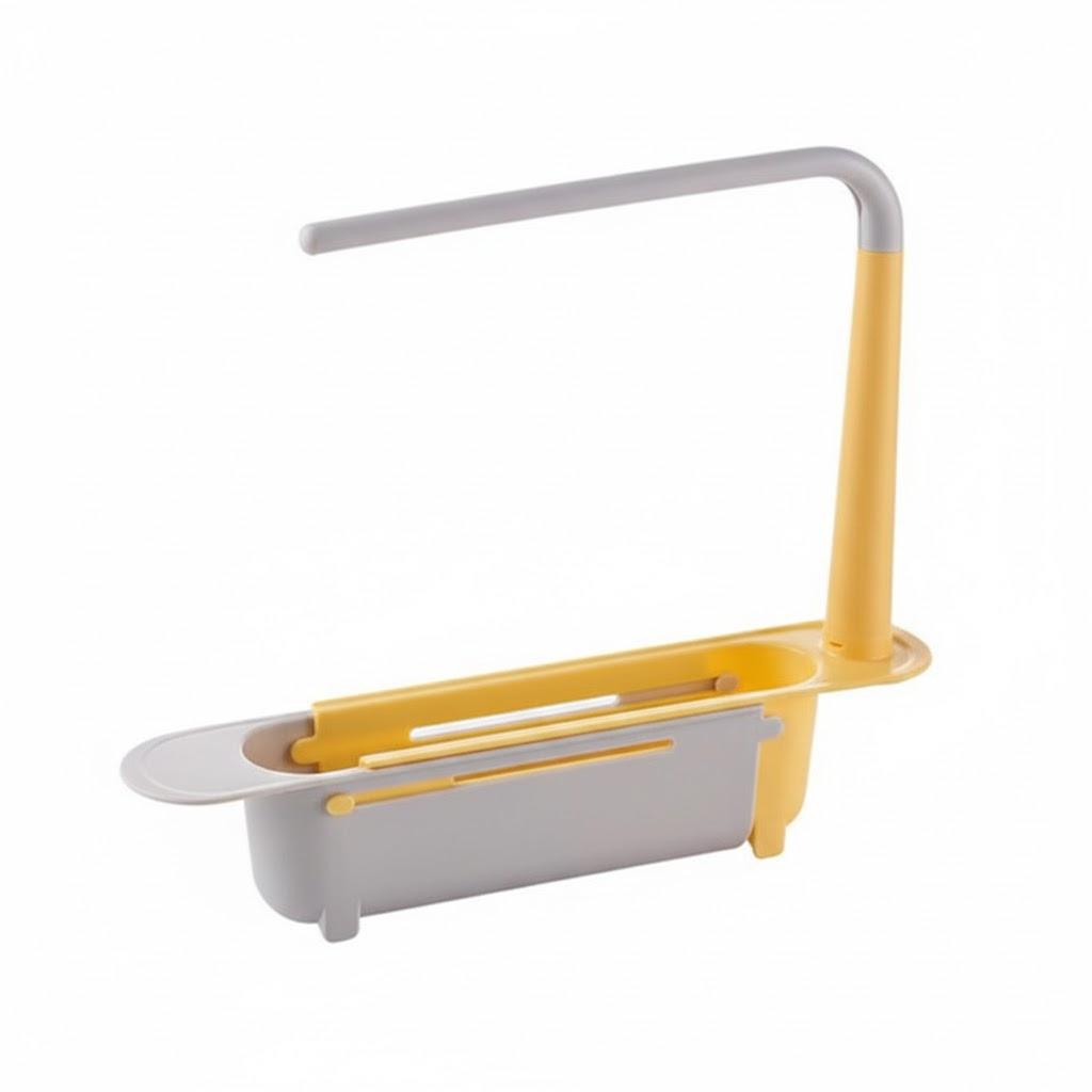 Multifunctional Telescopic Sink Storage Rack Upgraded Adjustable Sink Sponge Holder Expandable 2-in-1 For Home Kitchen