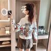 Giacca di jeans bianca da donna con personalità alla moda Giacca con utensili Graffiti Casual Cappotto corto da strada stile college coreano Chic Y2k