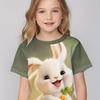 Children's Clothing Girl Clothes Short Sleeve Girl T-Shirt Kawaii Animals Print Cute Girl Top Kids Summer Clothes Girly Clothes
