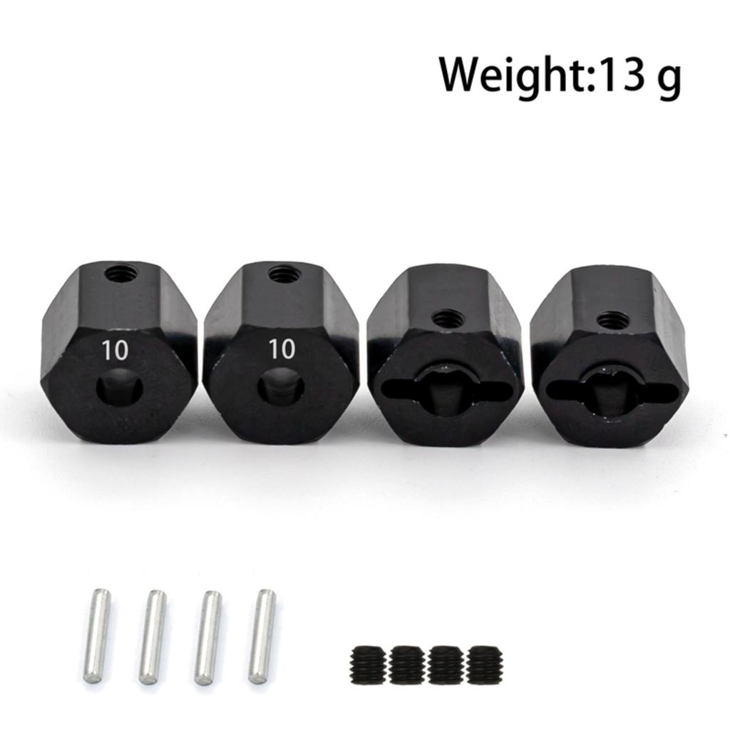 Aluminum Alloy 12mm Wheel Drive Hex Hub Adapter with Pins Replacement for Axial SCX10 90046 Tamiya CC01 1 10 Remote