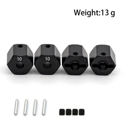 Adaptador de cubo hexagonal de tracción de rueda de aleación de aluminio de 12 mm con reemplazo de pasadores para Axial SCX10 90046 Tamiya