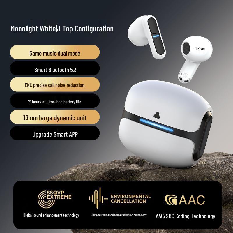 Cross-Border Private Mold True Wireless Bluetooth Earphones, Non-In-Ear, Dual Microphone, Noise Reduction, Gaming Headphones.