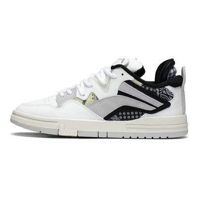 Li Ning We Wo Pro Synthetic Leather Non-Slip Wear-Resistant Low-Top Skate Shoes Women Sneakers White Gray Black AECT010-3