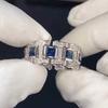 Luxury Shiny Blue Cubic Zironia Rings for Women Creative Fresh Style Finger Accessories Delicate Charms Wedding Jewelry