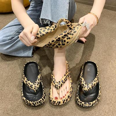Flip-Flops Leopard Summer Beach Non-Slip Slippers Outdoor Soft Sole Women's Flip-Flop