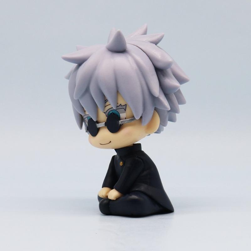 Anime Kawaii PVC Collection Dolls Fushiguro Look Up Ryomen Sukuna Toy Gojo Jujutsu Kaisen Mini  Geto Suguru Sitting Figure