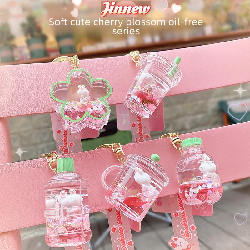 Cherry Blossom Jinnew Season Pink Rabbit Cute Floating Keychain Girls For