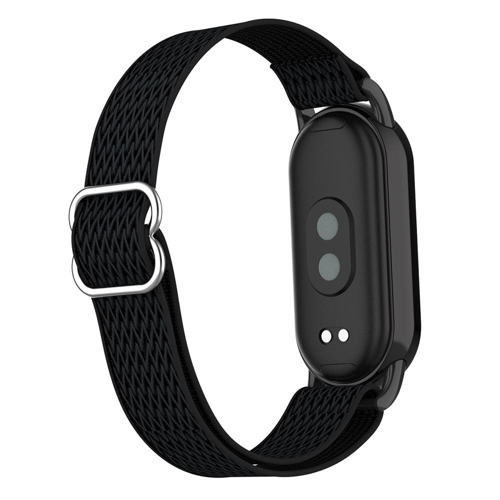 For Xiaomi Smart Band 9/8 Nylon Wave Pattern Watch Strap Metal Clasp Adjustable Wristband