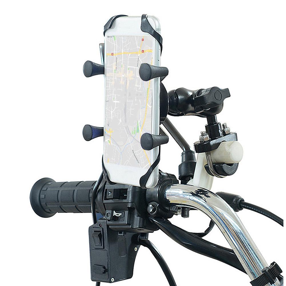 Motorcycle Bike Cell Phone Support 360 Degree Swivel Aluminium Alloy Base Phone Holder