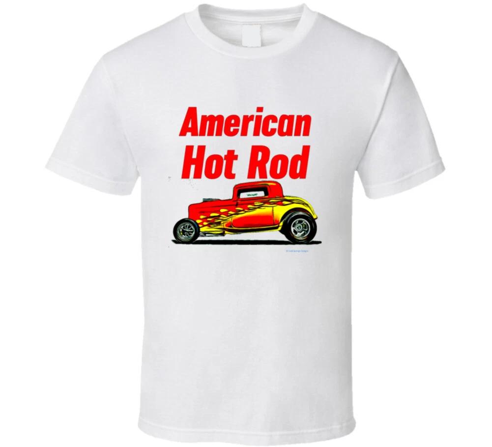 American Hot Rod Red Flamed Coupe Street Rod Muscle Car Gift T Shirt S