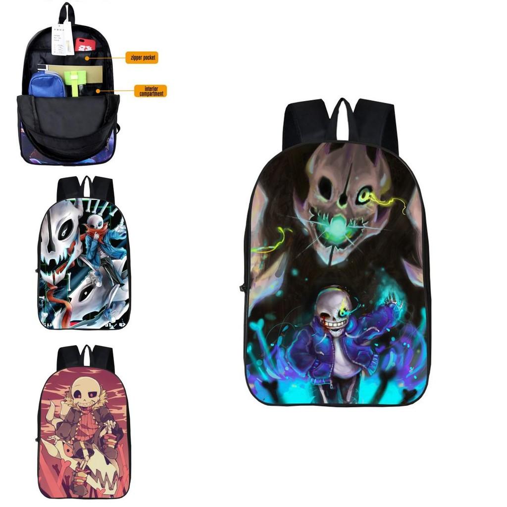 Durable 17-inch Undertale Sans Backpack For Kids With Adjustable Straps And Stylish Design