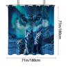 1Pc Glacier Wolf Print Waterproof Shower Curtain Bathe Partition Privacy Hanging Curtain 12 Hooks Multi Size Machine Washable