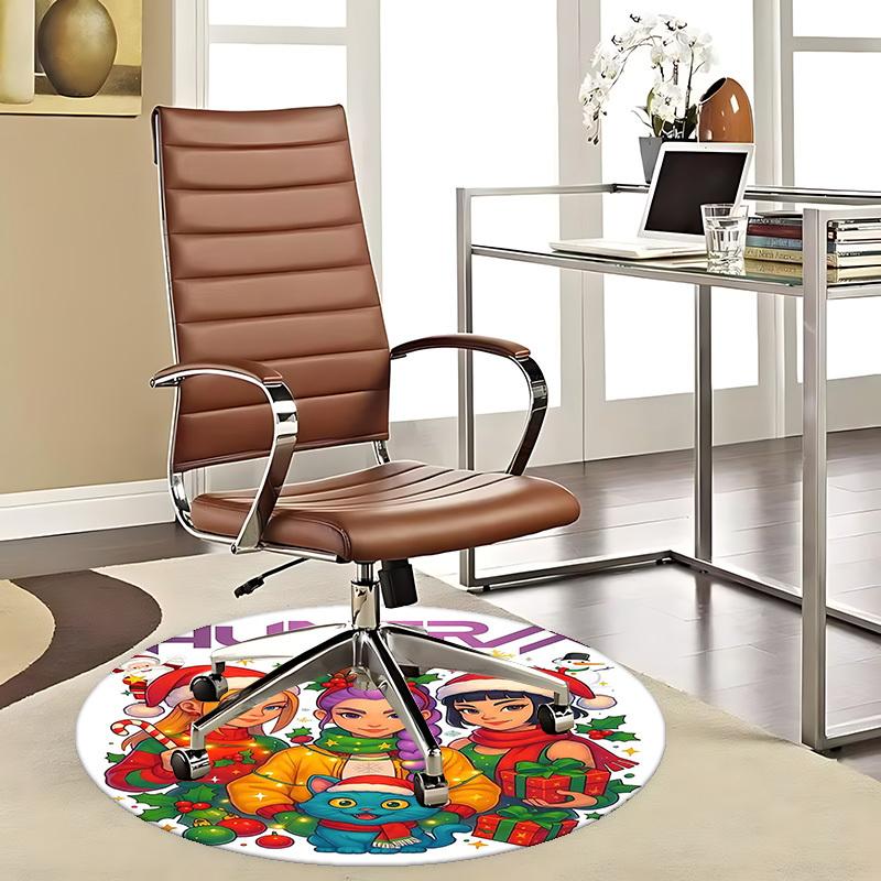 

1pc Anime Cartoon Design Round Carpet - Festive Gift for Office Chair Mat, Non-Slip Rug Suitable for Home Decor, Living Room, Bedroom, Game Room, and 80cm by 80cm
