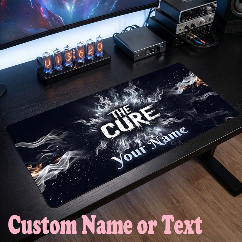 The Cure Customized Name Text Mouse Pad, Large Desk Mouse Mat Personalized Home Office Present