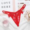 Sexy Panties Fashion Embroidery Hollow Open Crotch Sex Temptation Women's Thong Invisible Thin Belt Low Waist T Pants