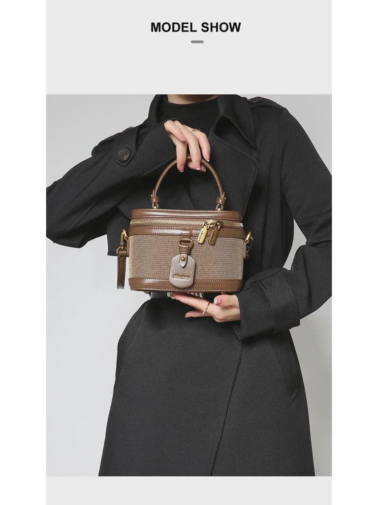 Modna damska płócienna torebka retro typu box na lato 2024: Luksusowa torebka na ramię crossbody